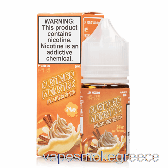 Vape Greece κολοκύθας μπαχαρικό - Custard Monster Salts - 30ml 48mg